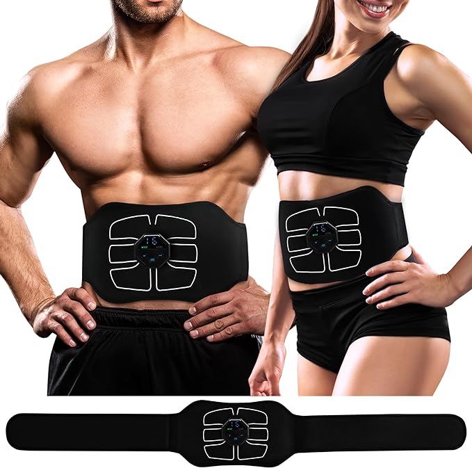 ABS Stimulator Muscle Trainer, USB Rechargeable Workout Equipment for Abdomen Training, Portable Fitness Equipment for Men and Women