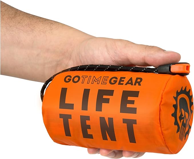 Go Time Gear Life Tent Emergency Survival Shelter – 2 Person Emergency Tent – Use As Survival Tent, Emergency Shelter, Tube Tent, Survival Tarp - Includes Survival Whistle & Paracord