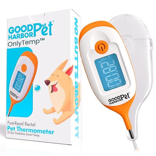 GoodHarborPet-OnlyTemp Ultra-Fast 10s Read, IP55 Water Resistant - Precision Rectal Thermometer for Pets