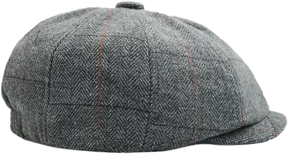 Charmylo Newsboy Cap Gatsby Baker Boy Hat Flat Caps Tweed Adjustable Peaky Herringbone Cloth Cap Hat