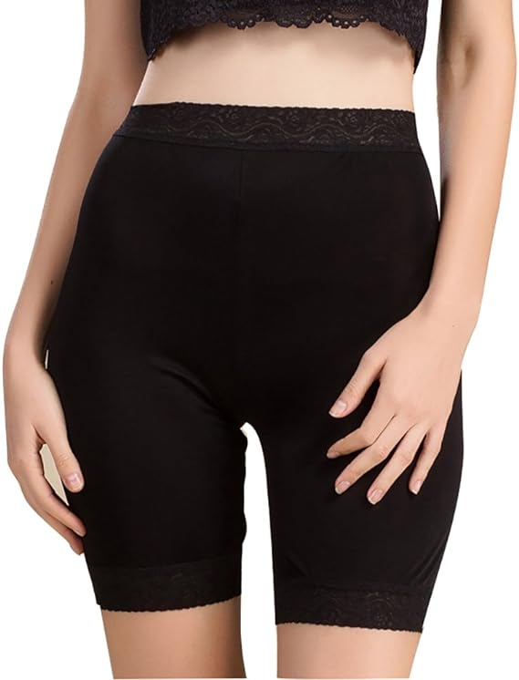 LingDooo Women 100% Pure Silk Soft Stretchy Boxer Underwear Pants Lace Safety Wear Home Wear Legging Short