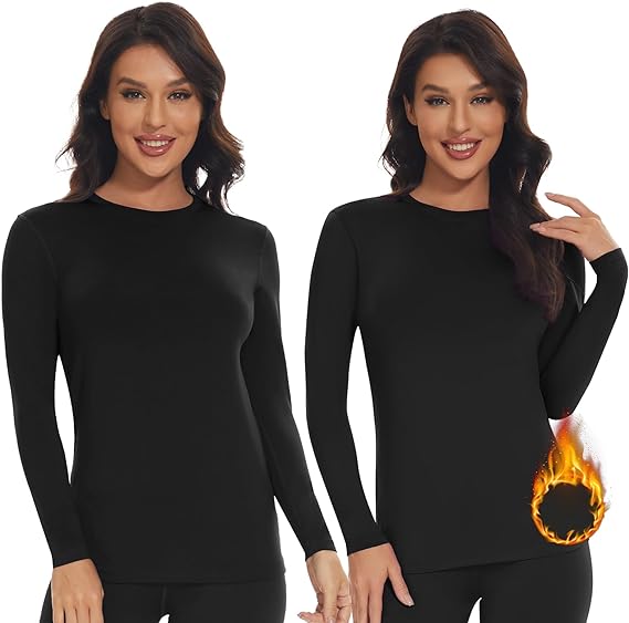 SIMIYA Long Sleeve Thermal Shirts for Women Crew Neck Soft Base Layer Women Cold Weather Thermal Underwear Tops