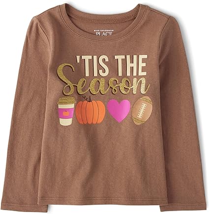The Children's Place Baby and Toddler Fall Thanksgiving Long Sleeve Graphic T-Shirt