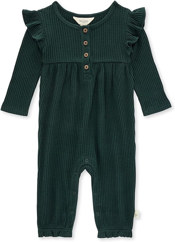 Burt's Bees Baby baby-girls Romper Jumpsuit, 100% Organic Cotton One-piece Outfit Coverall