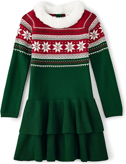 Gymboree,and Toddler Girls Long Sleeve Sweater Dresses,Holiday Fairisle,8