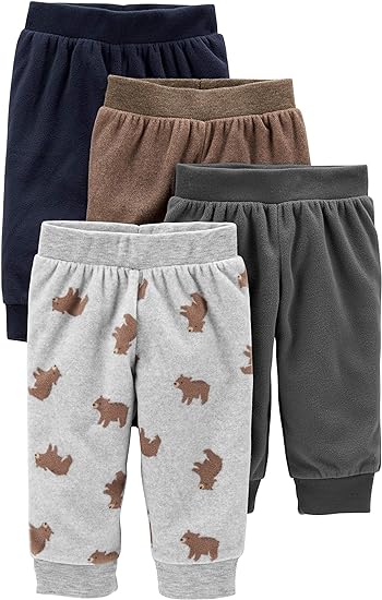 Simple Joys by Carter's Unisex Babies' Fleece Pants, Pack of 4