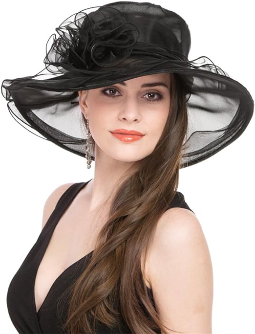 SAFERIN Women's Organza Church Fascinator Bridal Tea Party Wedding Hat