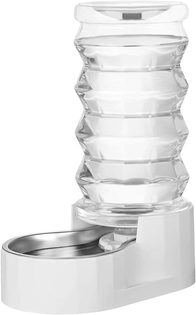 RIZZARI Automatic Pet Waterer,100% BPA-Free, Gravity Stainless Steel Water Dispenser,Large Capacity Water Feeder for Cats and Small and Medium-Sized Dogs (8L)