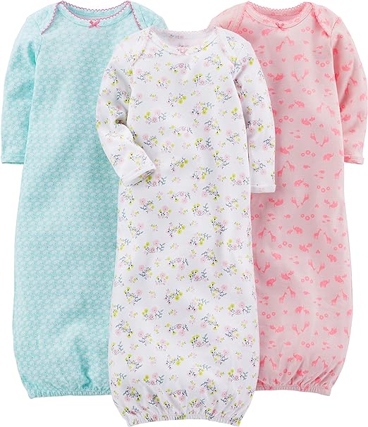 Simple Joys by Carter's Girls' 3-Pack Cotton Sleeper Gown