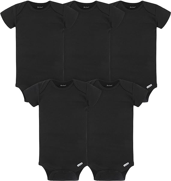 Gerber baby-girls 5-pack Solid Onesies Bodysuits