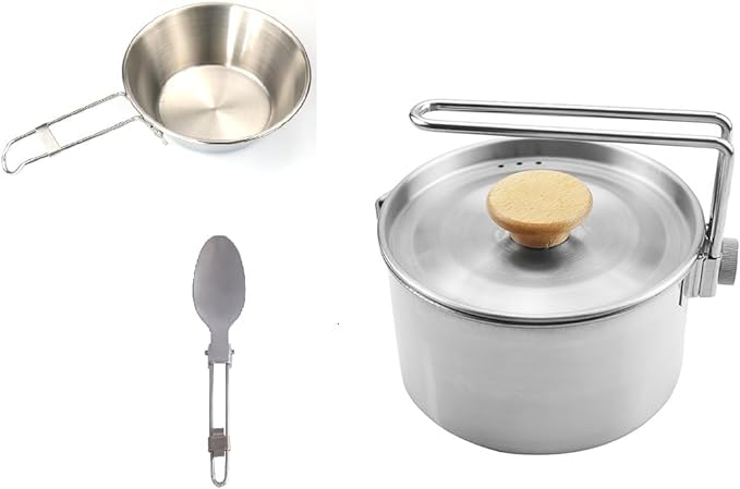 COMTAI Titanium Pot, 750ml/26 oz Mug with Lid and Foldable Handle, Titanium Cup Backpacking Cookware for Outdoor Hiking Camping Cooking