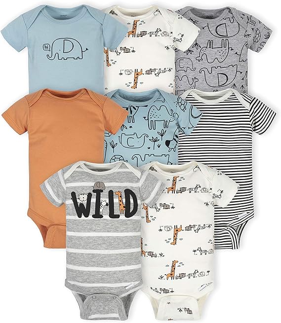 Gerber baby-boys 8-pack Short Sleeve Onesies Bodysuits