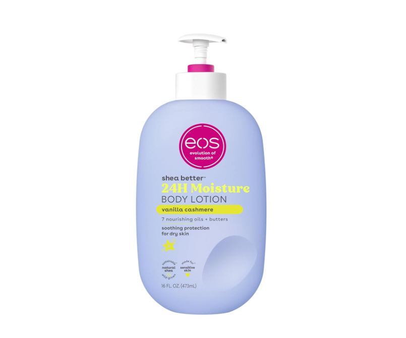 eos Shea Better Body Lotion- Vanilla Cashmere, 24-Hour Moisture Skin Care, Lightweight & Non-Greasy, Made with Natural Shea, Vegan, 16 fl oz