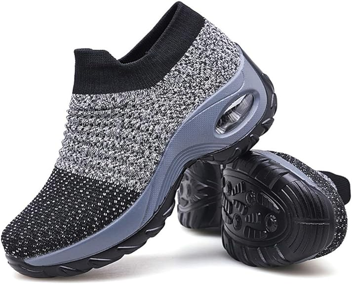 Visit the Slow Man Store Women's Walking Shoes Sock Sneakers - Mesh Slip On Air Cushion Lady Girls Modern Jazz Dance Easy Shoes Platform Loafers