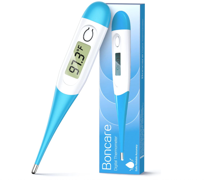 Boncare Thermometer for Adults with 10 Seconds Fast Reading, Digital Oral Thermometer for Fever (Light Blue)