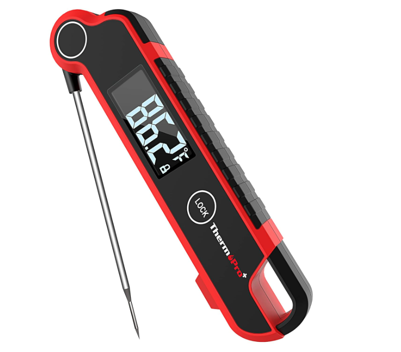 ThermoPro TP620 Instant Read Meat Thermometer Digital, Cooking Thermometer with Large Auto-Rotating LCD Display, Waterproof Food Thermometer Digital for Kitchen, BBQ, or Grill