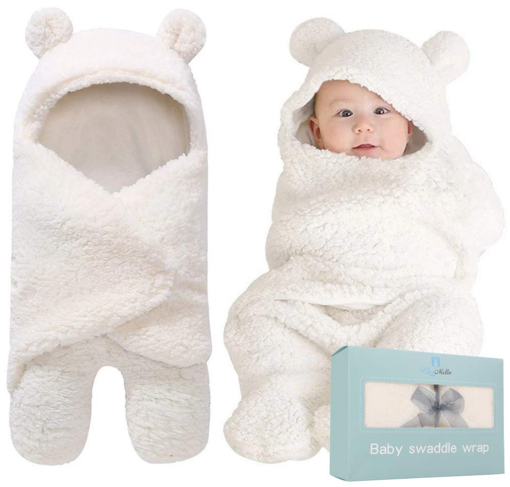 Baby Swaddle Blanket | Ultra-Soft Plush Essential for Infants 0-6 Months | Receiving Swaddling Wrap White | Ideal for Baby Boy Accessories and Newborn...