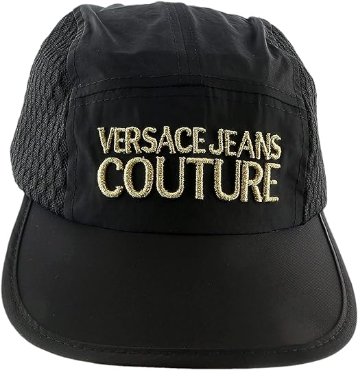 Versace Jeans Couture Black Signature Embroidery Surf Cap for Mens