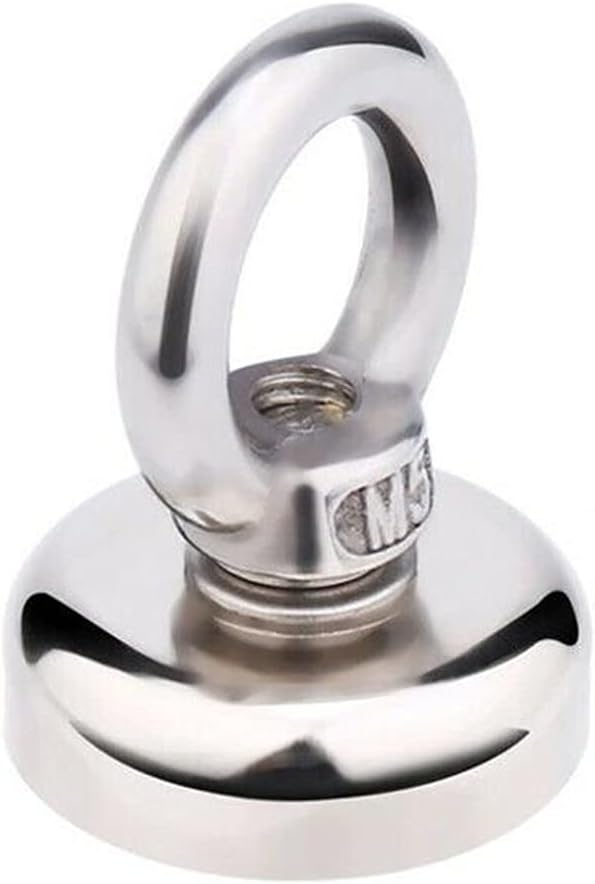 EactEl Mini Magnets Strong Powerful Round Neodymium Magnet Hook Salvage Search Magnet Sea Fishing Equipments Holder Pulling Mounting Pot with Ring