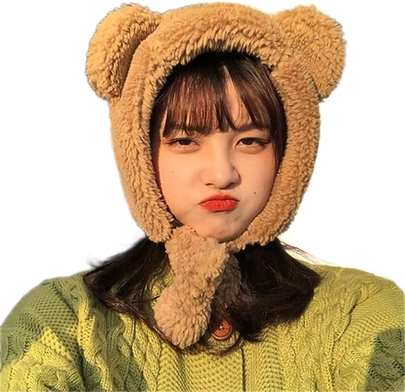 DSFEOIGY Solid Beanies Women Winter Warm Hat Windproof Cap Student Women Add Wool Cap Female Hat