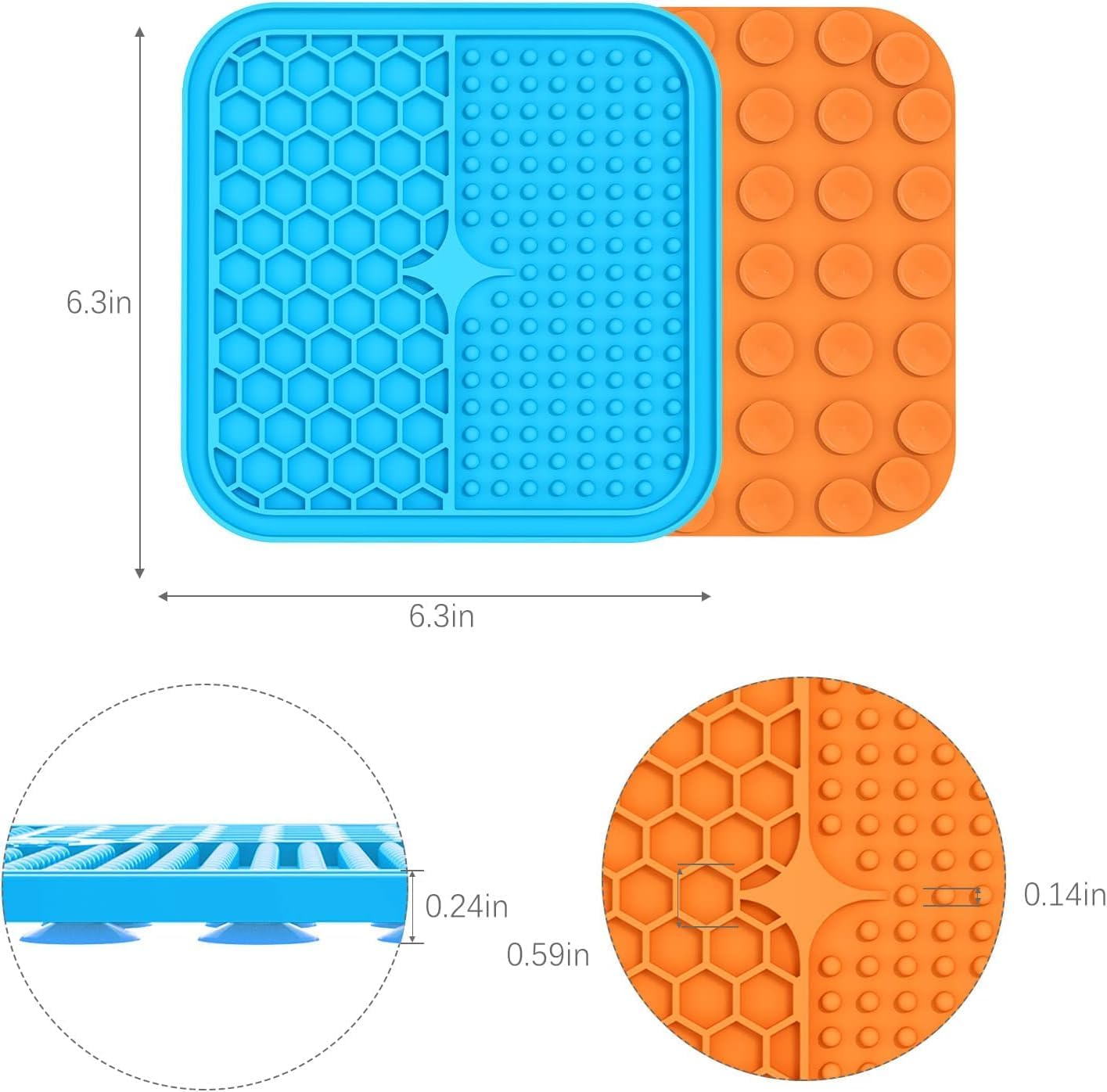 MateeyLife 2PCS Lick Mat for Dogs and Cats, Licking Mats with Suction Cups for Dog Anxiety Relief, Cat Peanut Butter Lick Pad for Boredom Reducer, Dog Treat...