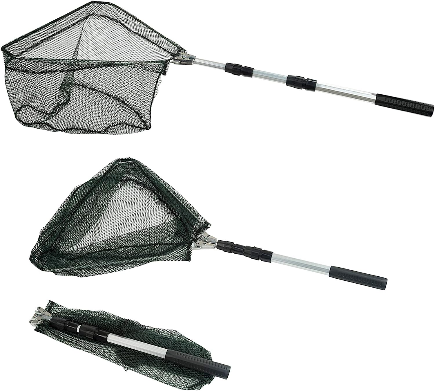 RESTCLOUD Fishing Landing Net with Telescoping Pole Handle, Fishing net Freshwater for Kids Men Women, Extend to 40-63 Inches