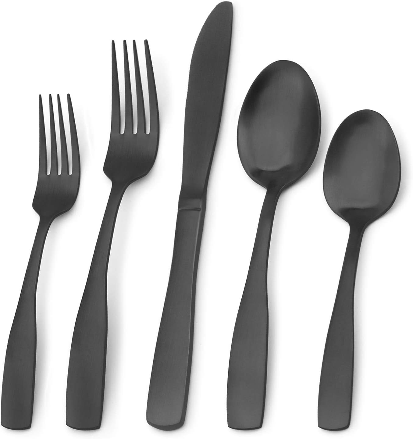 Matte Black Silverware Set, Bysta 20-Piece Stainless Steel Flatware Set, Kitchen Utensil Set Service for 4, Tableware Cutlery Set for Home and Restaurant,...
