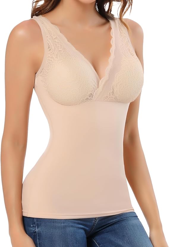 JOYSHAPER Thermal Underwear for Women Fleece Lined Cami Tank Top Sleeveless Warm Base Layer Vest Winter