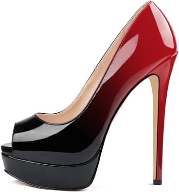 MERUMOTE Women's Platform Stiletto Heels Shoes Peep Toe Pumps 6 inch Heels for Dress Wedding Party