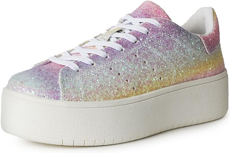 J. Adams Hero Platform Sneakers for Women - Casual Lace Up Fashion Tennis Shoes