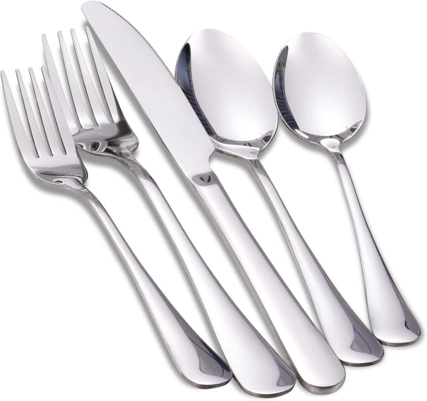 Silverware Set, Supercook 40 Piece Flatware Eating Utensil Service for 8, Mirror Polish Tableware Dishwasher Safe, Kitchen Home Stainless Steel Cutlery Set...