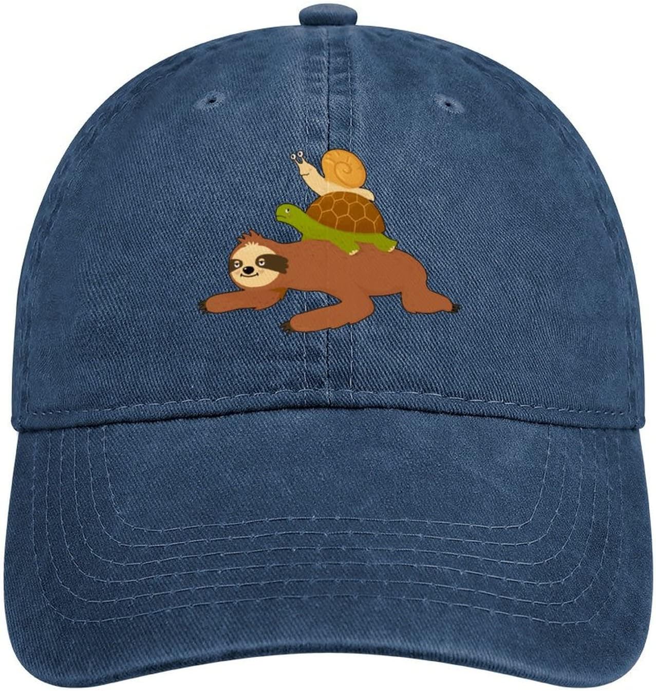 Turtle Snail Riding On Sloth Adult Casual Baseball Hats Stylish Cowboy Cap Adjustable Sports Cap for Men Women