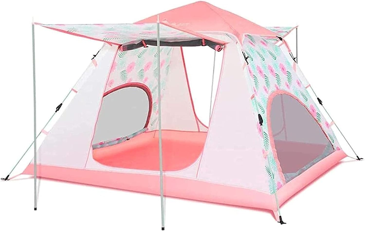 Camping Tent Tent,Camping Portable Waterproof pop-up Family Camping Easy to Set up Hiking Suitable for Mountaineering Camping Trip Color:Pink,Size:210x210x140cm