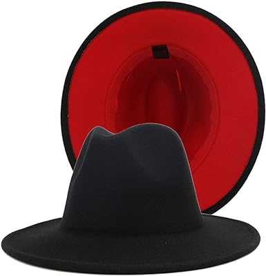 REVKI Wide Brim Fedora Hats for Women Dress Hats for Men Two Tone Panama Hat with Belt Buckle