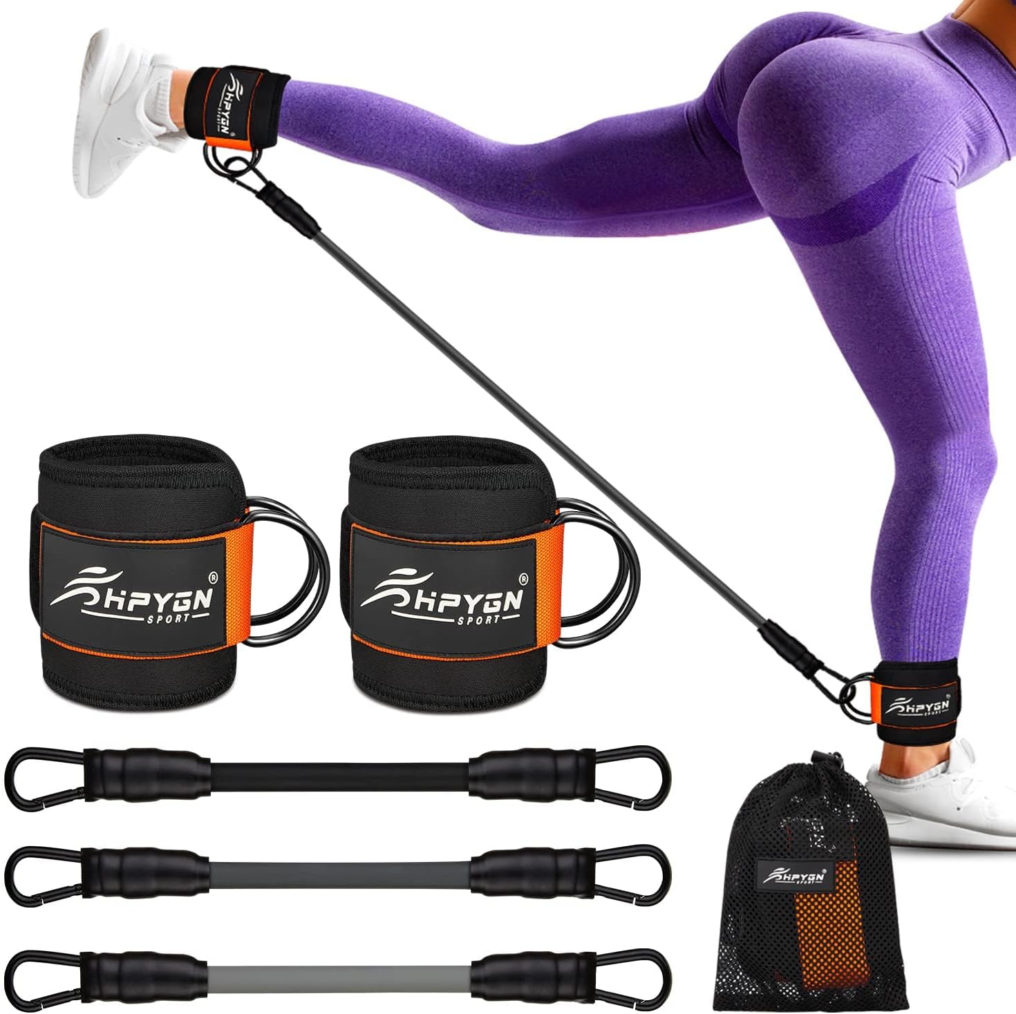 Ankle Resistance Bands, Ankle Bands for Working Out with Cuffs, Resistance Bands for Leg Butt Training Workout Equipment for Kickbacks Hip Gluteus Training...