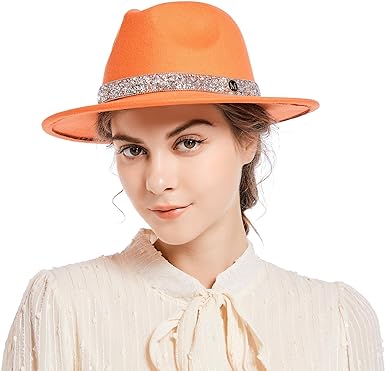 Wide Brim Fedora Hat Felt Panama Hat Fedora Hats for Women