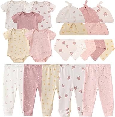Kiddiezoom Newborn Baby Girl Boy Clothes Baby Outfits Pants Bodysuits Gifts Set Layette Set 0-3 Months