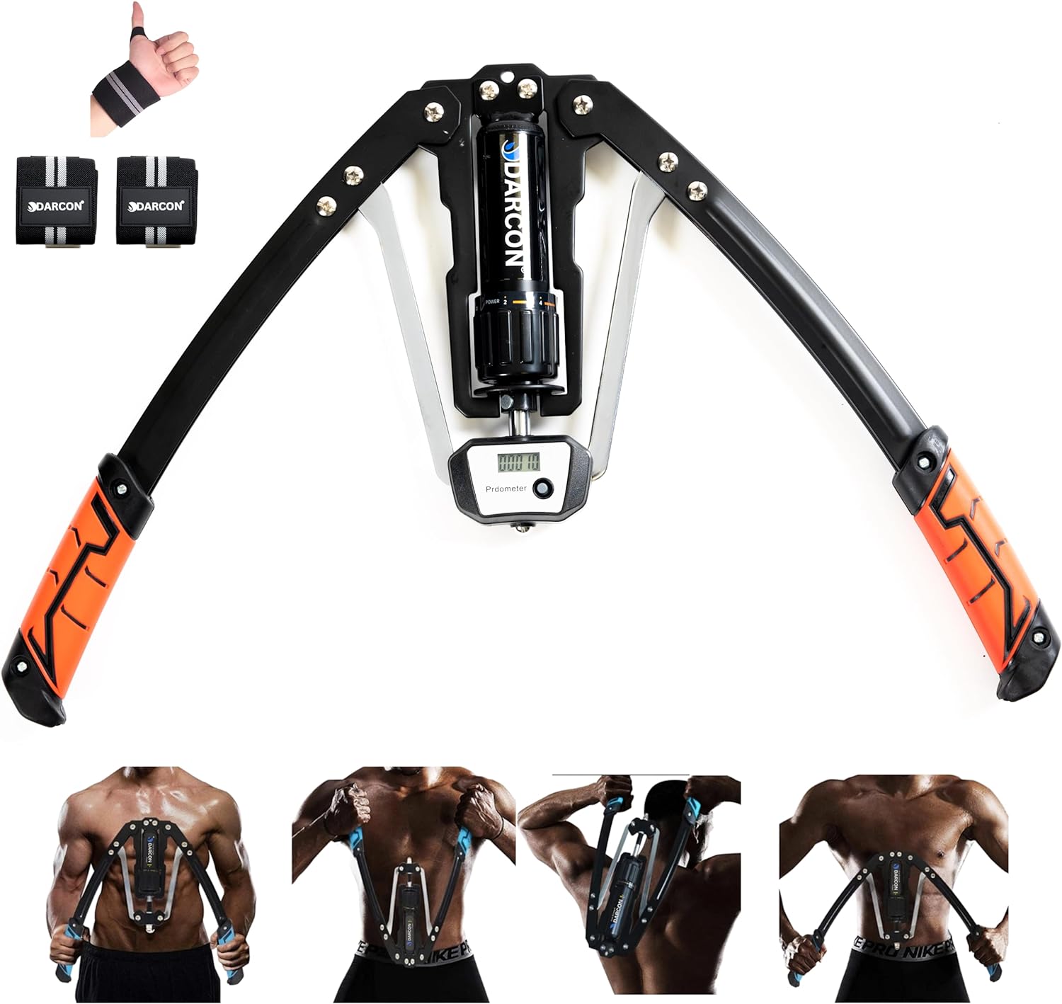 DARCON Power Twister Arm Exerciser with Counter – Home Workout Equipment for Men and Women Hydraulic Adjustable 44-440 Lbs, Chest Expander, Shoulder Muscle Training, Arm Exercise Strengthener. (Red)