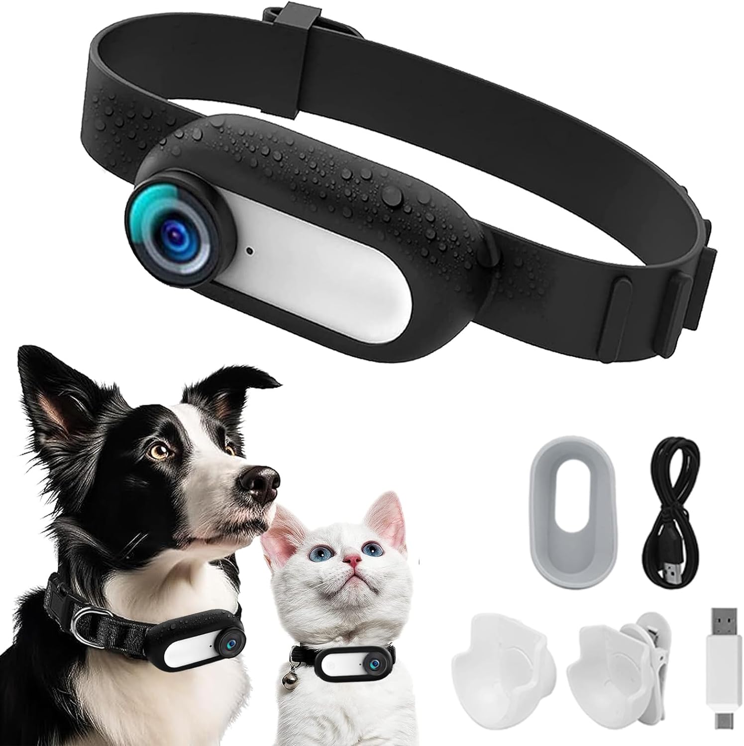 HD 1080P Dog Tracker Collar,No WiFi Needed Cat Collars,Sport/Action Camera with Video Records,Mini Body Cam Indoor/Outdoor Petsafe Wireless Collar Pet Supplies/Stuff Designed for Dogs Birthday Gift