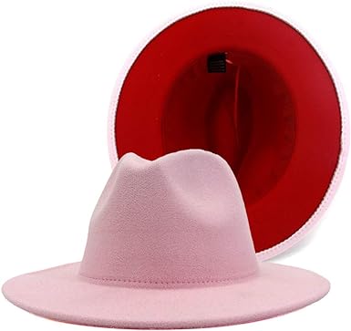 REVKI Wide Brim Fedora Hats for Women Dress Hats for Men Two Tone Panama Hat with Belt Buckle