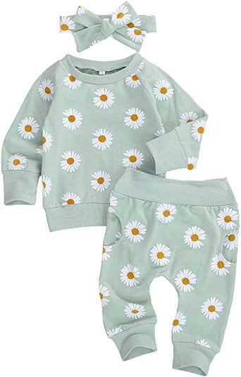 Newborn Infant Baby Girl Clothes Set Long Sleeve Sweatshirts Tops Pants Outfits Clothing Gifts 3 6 9 12 18 24 Months