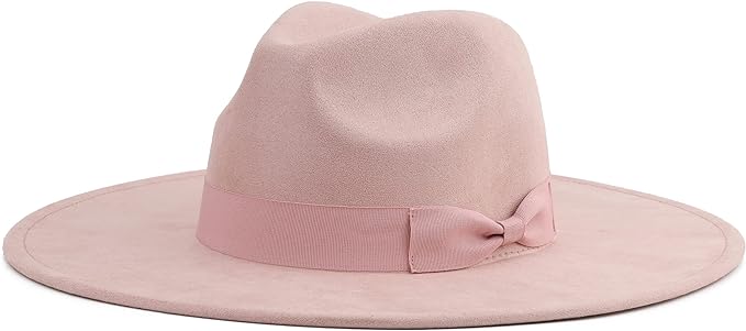 Pro Celia Big Wide Brim Fedora Hat for Women Large Felt Panama Rancher Hat
