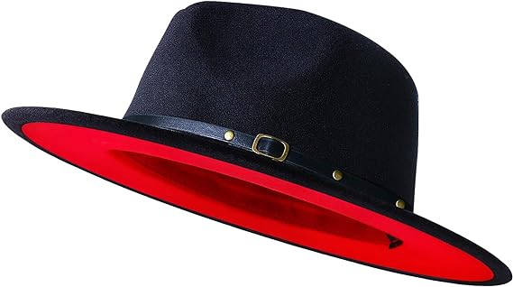 Wide Brim Fedora Hats for Women Men Two Tone Dress Hat Felt Panama Hat in Two Audlt Size