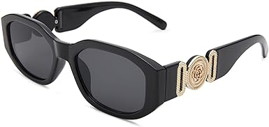 Hycredi Rectangle Sunglasses for Women Men Retro Driving Glasses 90’s Vintage Fashion Irregular Frame UV400 Protection