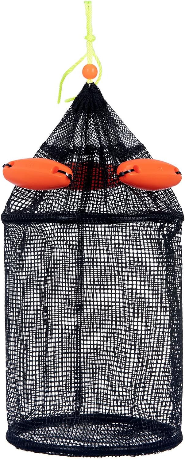 Z&W 5 Gallon Collapsible Floating Fishing Net Live Bait Bucket/Fishing Basket/Chum Bag, Trap for Keeping Minnows, Shrimp, Leaches and Other Baits