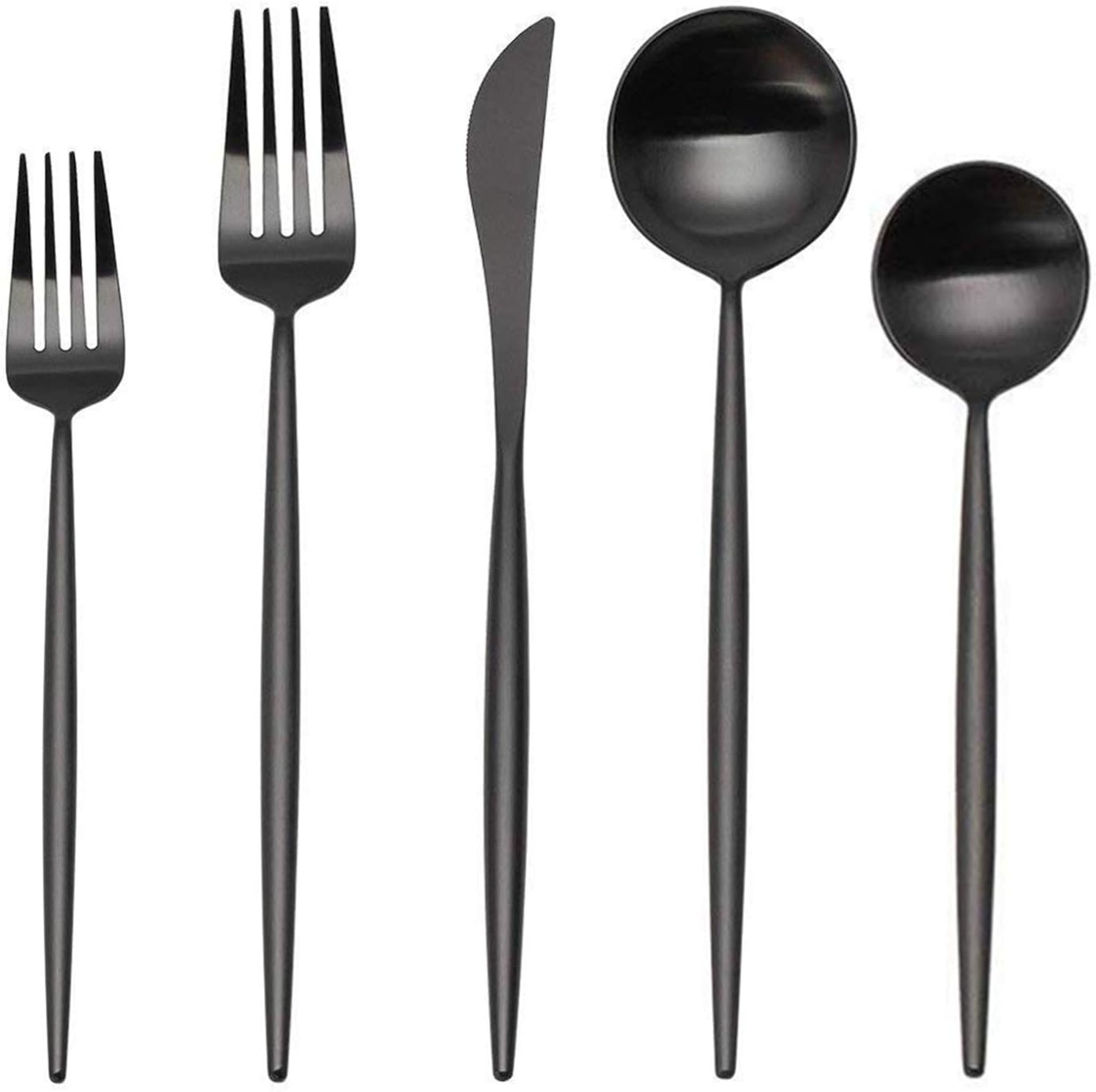 Matte Black Silverware Set, sharecook 20-Piece Stainless Steel Satin Finish Flatware Set Service for 4, Kitchen Utensil Set, Tableware Cutlery Set for Home...