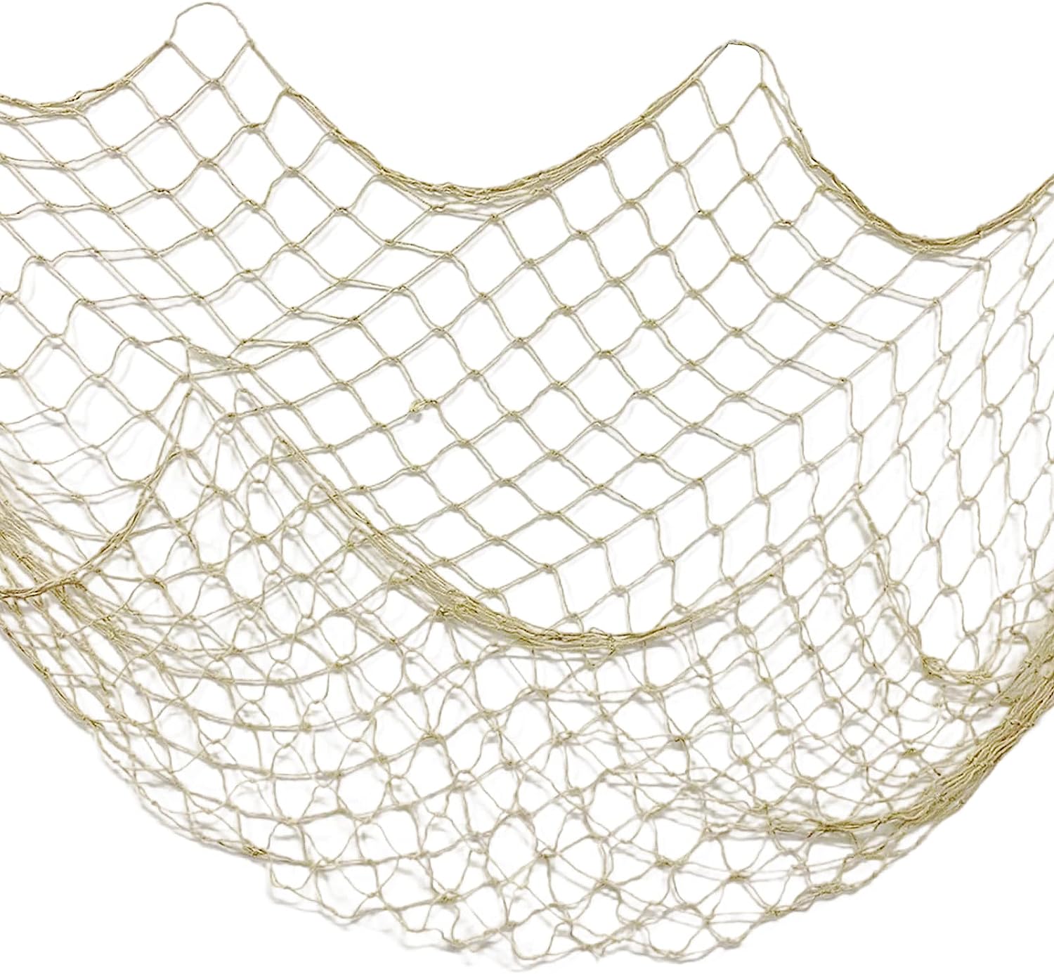 OJYUDD Fishing Net Decor, Fishnet Decor, Mediterranean Style Photographing Decoration, Natural Fish Net, Fish Net Party Accessory and Wall Table Decor (Creamy White)