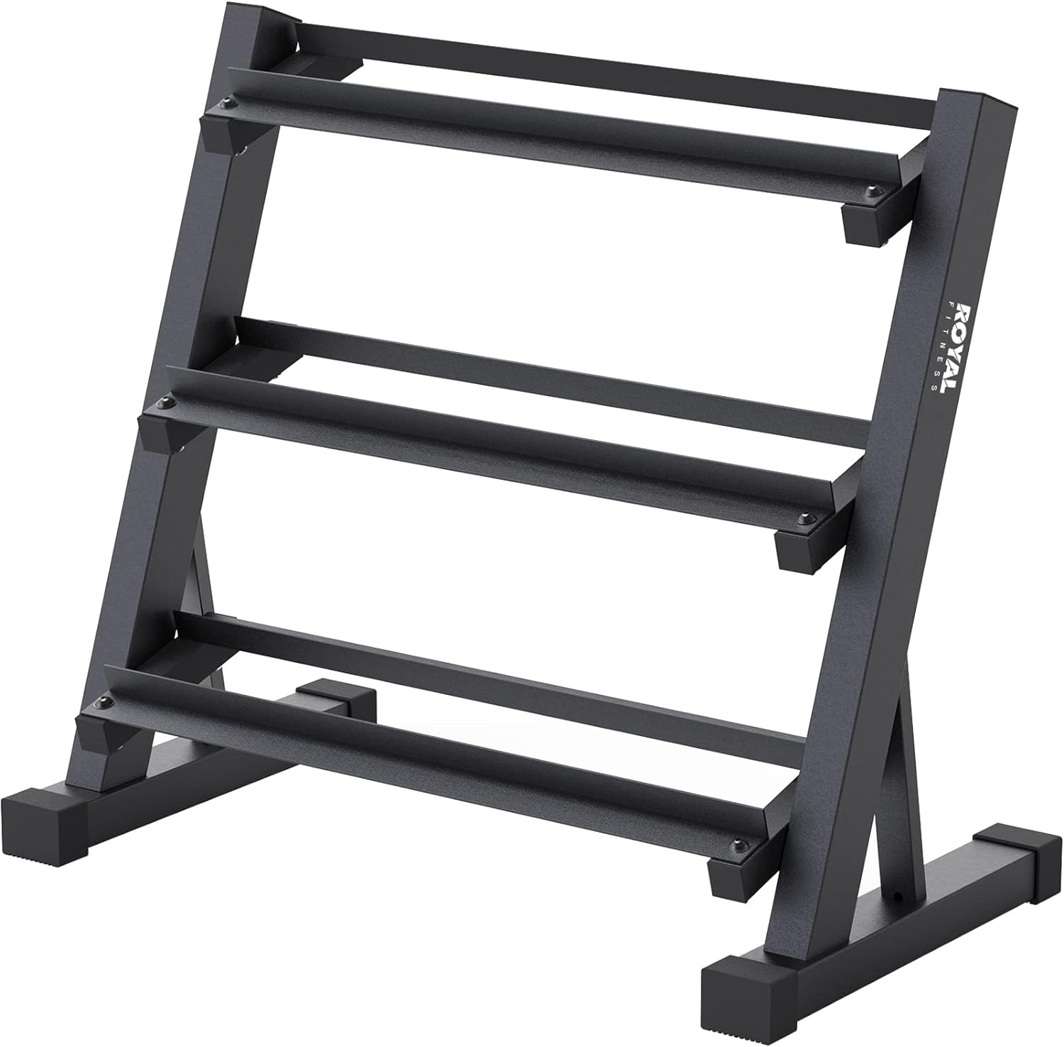 Royal Fitness 3 Tier Dumbbell Weight Rack Heavy Duty, Home Gym Dumbbell Storage Stand Holder, Black
