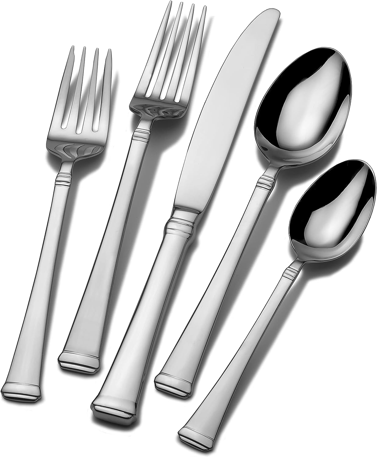 Mikasa 5060761 Harmony 65-Piece 18/10 Stainless Steel Flatware Set with Utensil-Serving Set, Silver
