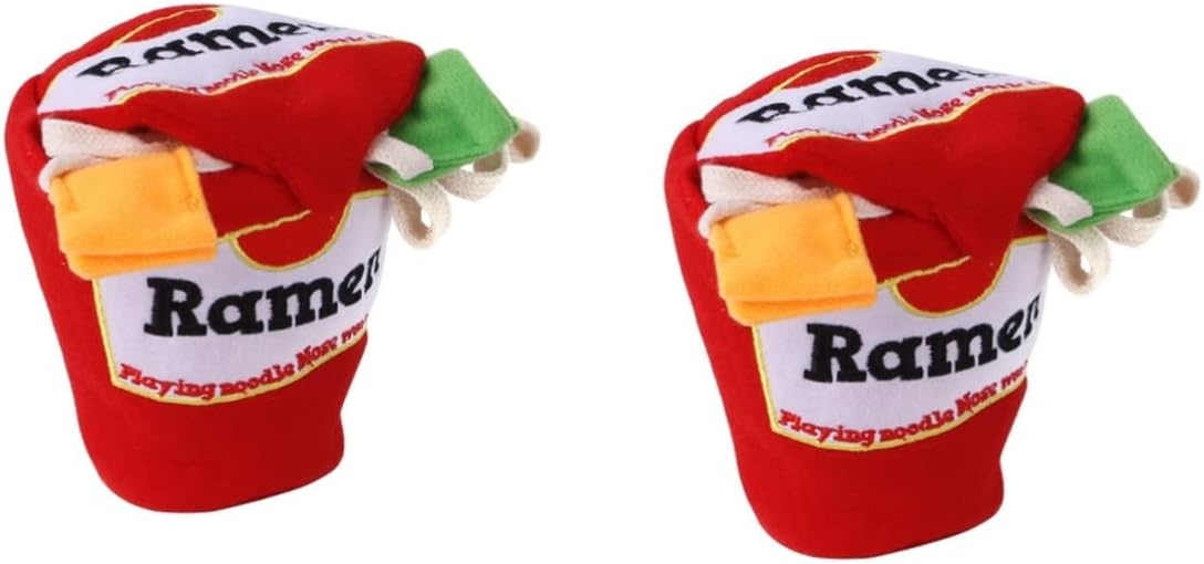 FRCOLOR 2pcs Pet Noodle Bucket Dog Accessories for Large Dogs Dog Puzzle Toys Squeaky Dog Toys Ramen Shaped Dog Toy Skitty Plush Animal Toys Household Treat...
